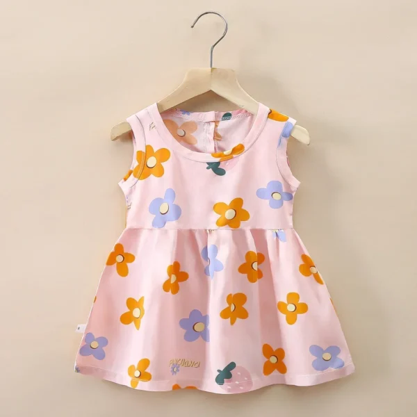 Baby Girls Dress Sleeveless Cute Print Cartoon Kids Princess Dresses Cotton Children Sundress Clothes Girl Summer Beach Clothing - Image 4