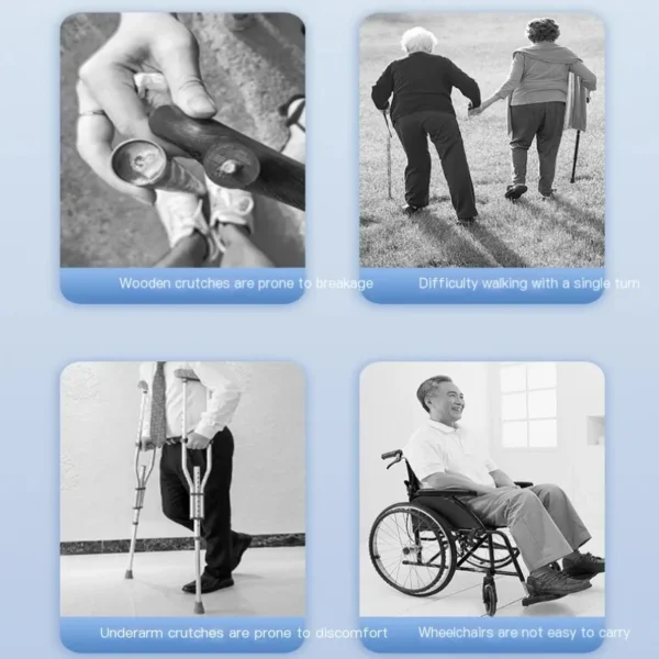 Aluminium Alloy Folding Cane Fracture Arm Crutches For Young People - Image 2