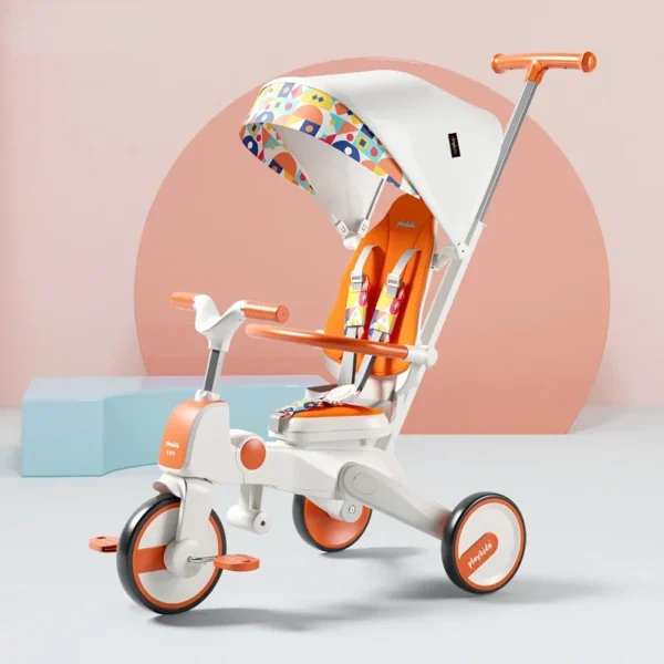 Children's Tricycle Multifunction Folding Baby Strollers Three Wheel Strollers Bidirectional Pram for Kids Trolley Baby Carriage - Image 6