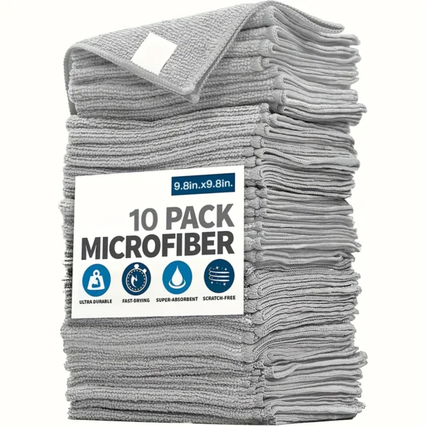 5/10/20/50pcs Kitchen Towel Ultra-fine Fiber Light Gray Cleaning Cloth Set Absorbent Soft And Stain-removing Cloth Multipurpose