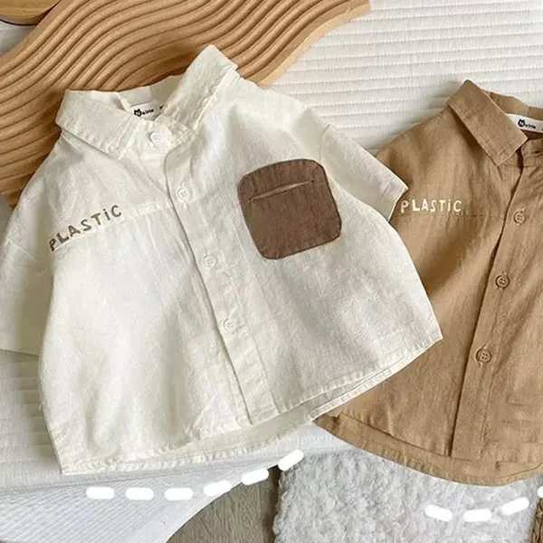 Ircomll Korean Short Sleeves Children's Shirts 2025 Summer Thin Comfortable Baby Top Children's Cardigan Outdoor Wear For 9M-5Y - Image 2