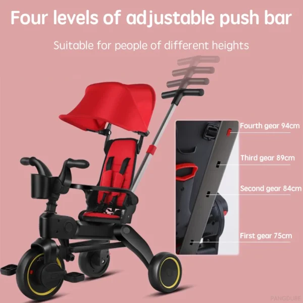 PANGDUBE Foldable Baby Stroller 6.8KG Lightweight Strollers for Baby 1~6 Years Old Portable Children's Tricycle Baby Cart - Image 5