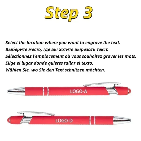 50pcs Light Metal Ballpoint Pen Touch Screen Pen Office School Advertising Pen Custom Logo Text Engraving Laser Engraving - Image 5