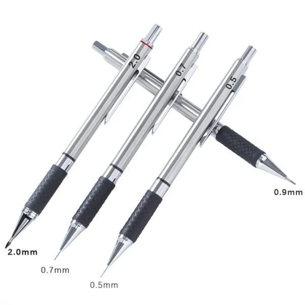 Metal Mechanical Pencil set with pencil grip Leads Art Drawing Student Office Supplies 0.5/0.7/0.9/2.0mm Automatic Pencil - Image 4