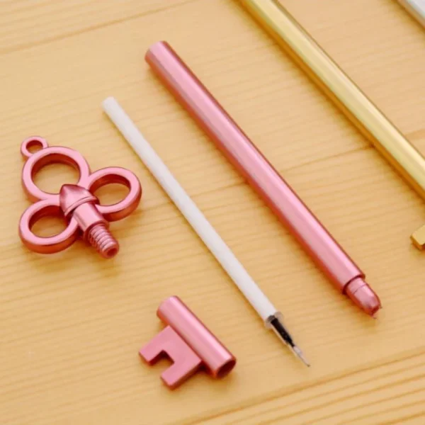 1 Pcs Lytwtw's Stationery Kawaii Retro Key Gel Pen School Office Supply Gel Pen Vintage Handle Novel Creative Cute pretty lovely - Image 2