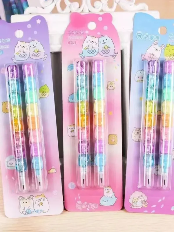 2pcs/Set Cute Bear Non Sharpening Mechanical Pencil Student Writing Pen School Office Supplies Pencil Stationery Gifts - Image 3