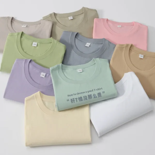 Women T-shirt O-neck Short Sleeve Summer Tops Casual Korean Solid T-shirts Harajuku Loose Women Clothes Cotton Slight Strech Top - Image 2