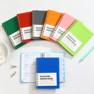 A6 PP Cover Coil Password Notebook With Letter Index Label Internet Login Password Address Book Schedule Plan Journal Stationery