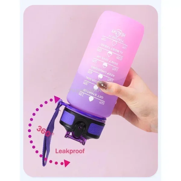 600ML Colorful Water Bottle Motivational Drinking Bottle Sports Water Bottle with Time Marker Portable Reusable Plastic Cups - Image 4
