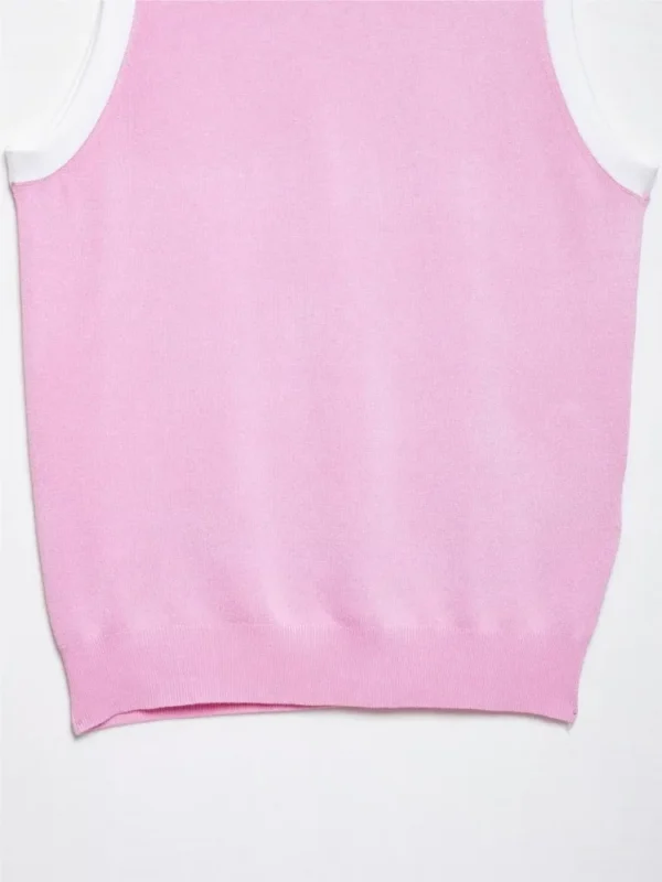 Women Patchwork Top Spring Sleeveless Simple Knitted Women Tank Top O Neck Women Waistcoats - Image 5