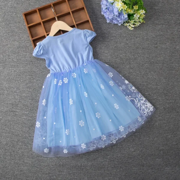 2024 New Girls Clothes Summer Flying Sleeve Kids Dress Party Baby Dresses for Children Clothing Frozen Elsa Princess Dresses - Image 2