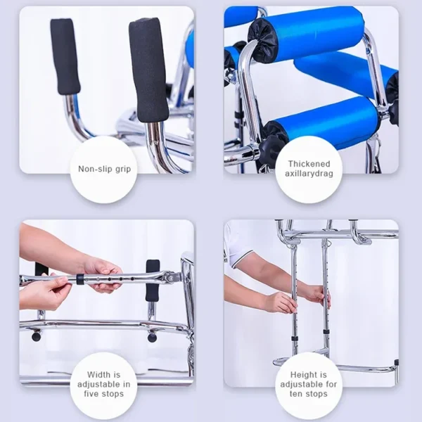6 8 Wheels Elderly Disabled Palsy Rehabilitation Rollator Walking Aid Stand Patient Hemiplegia Walker for Disabled - Image 4