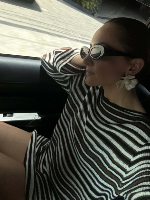 Summer Striped Knitted Sexy Mini Beach Dress for Women Sheer Hollow Out Backless Dress Lady Bohemia Holidays Party Dresses 2025 - Image 5