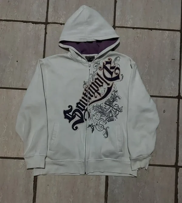 Trendy Letter Print Fashion Hoodies Round Neck zipper Hooded Sweatshirt Hip Hop Couple American Goth Southpole Print Streetwear