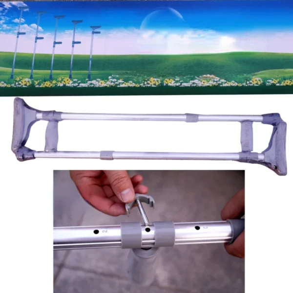 Telescopic Armpit Crutches, Adjustable Walking Aid, Non-Slip Rehabilitation Stick, Comfort Grip for Elderly Support - Image 4