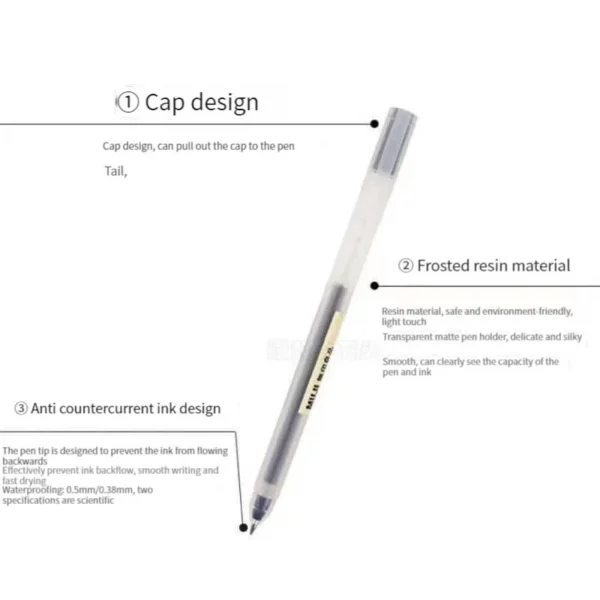 1/3Pcs/Set Kawaii MUJIs Gel Pen Black/Red/Blue 0.38mm 0.5mm Ink Japan Color Pen Office School Ballpoint Pen Japanese Stationery - Image 3
