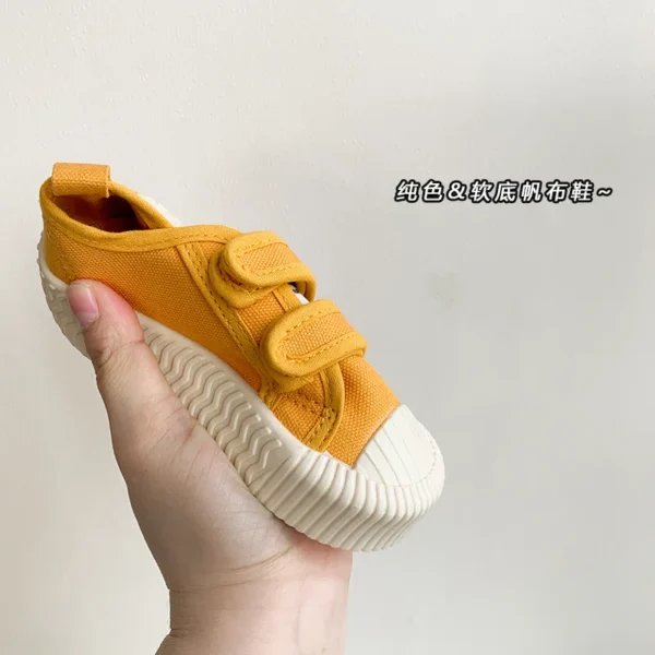 Children Canvas Shoes for Boys and Girls Spring Autumn Hook and Loop Shoes Soft Bottom Breathable Toddler Baby Biscuit Shoes - Image 4