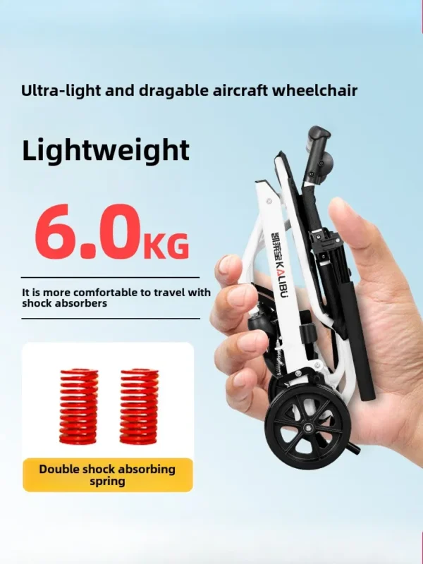 Folding lightweight wheelchair for the elderly, small size, ultra-light portable travel scooter for the elderly