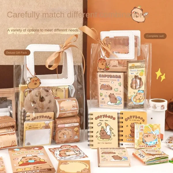 Kawaii Capybara Stationery Set Abundant Cartoon Birthday Gift Cute with Handbag Graduation Gift for Primary School Students - Image 2