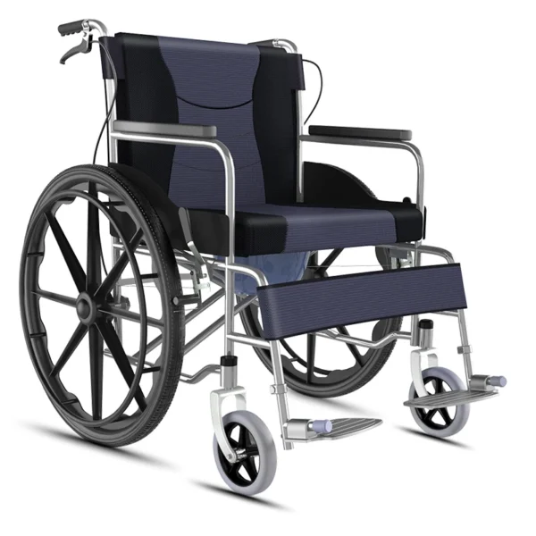 big large wheel wheel with toilet portable hand push scooter wheelchair for the elderly inconvenient legs and feet - Image 2