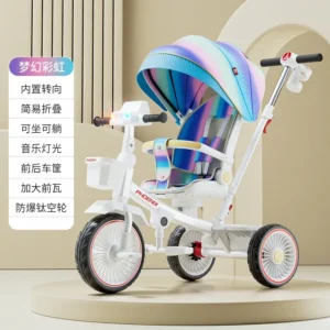 Children's tricycle, bicycle, baby slide artifact, folding, lying, sitting, baby stroller for 3 years old, 1-6 years old