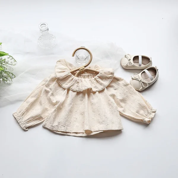 MILANCEL Baby Clothes Peter Pan Collar Girls Blouse Long Sleeve Baby Base Shirt Baby Tops