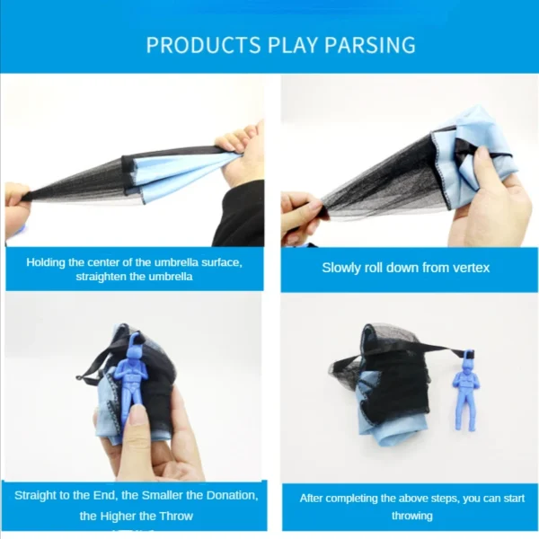 Decompression Toy Kid Mini Parachute Indoor Outdoor Sport Toy Kindergarten Hand Throwing Small Toy Parent-child Interactive Game - Image 6