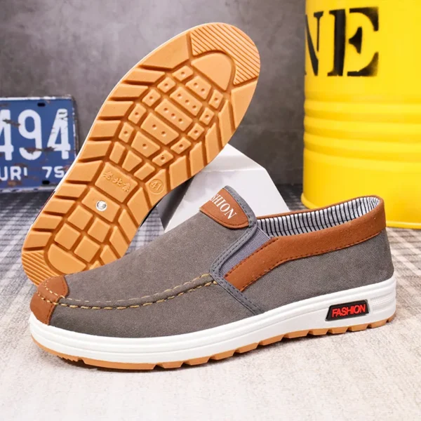 Men's canvas shoes, men's shoes, one foot lazy shoes, cowhide sole, anti slip and wear-resistant casual shoes for men - Image 3