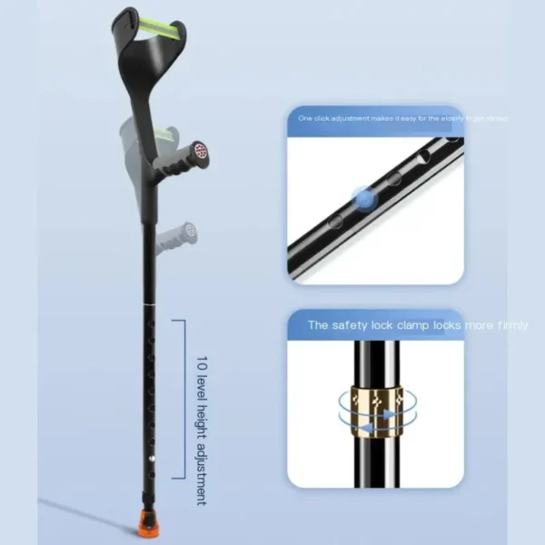 Aluminium Alloy Folding Cane Fracture Arm Crutches For Young People - Image 3