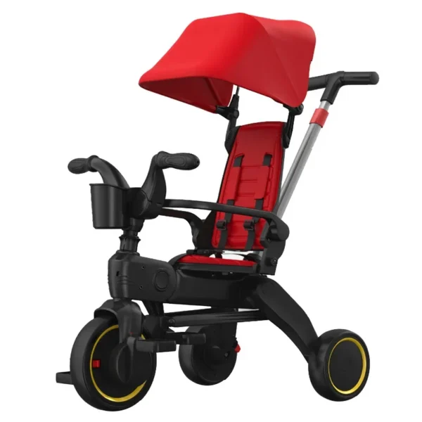 Foldable Three-Wheel Children's Bicycle with Sunshade Baby Pedal Car Stroller for 1-6 Years Old Kids Portable Outdoor Toy - Image 5