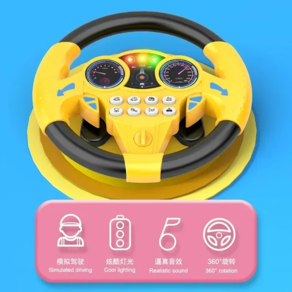 Infant Shining Simulation Steering Wheel Toys Children's Toy Kids Early Education Copilots Stroller Steering Wheel Vocal Toys - Image 3