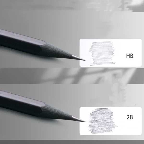 Black Wood Graphite Pencil Set HB 2B Black Lead Office Writing Pencil 10pcs Pack Gift Stationery - Image 5