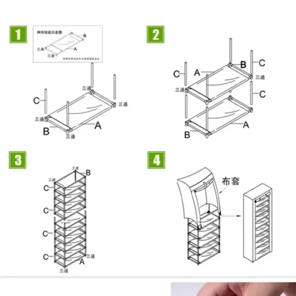 Multi-story dormitory simple cabinet home simple shoe rack space saving and economy new home dustproof shoe cabinet - Image 3