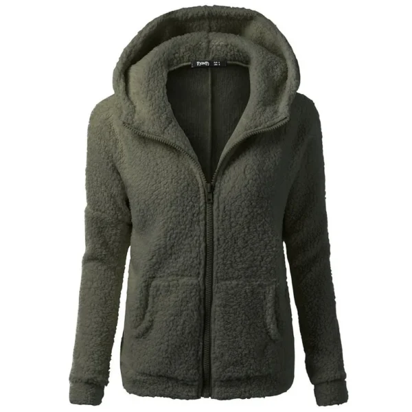 Autumn Winter Warm Jacket Women Hoodie Hooded 2023 Casual Female Hoodies Sweatershirt Zipper Coat Solid Soft Fleece Women Coat - Image 4