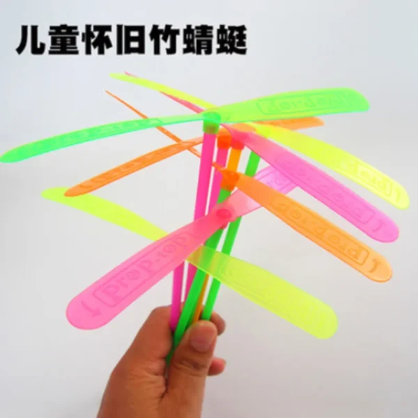 10/20pcs Novelty Plastic Bamboo Dragonfly Propeller Outdoor Classic Toy Kid Gift Rotating Flying Arrow Multicolor Random Color - Image 2