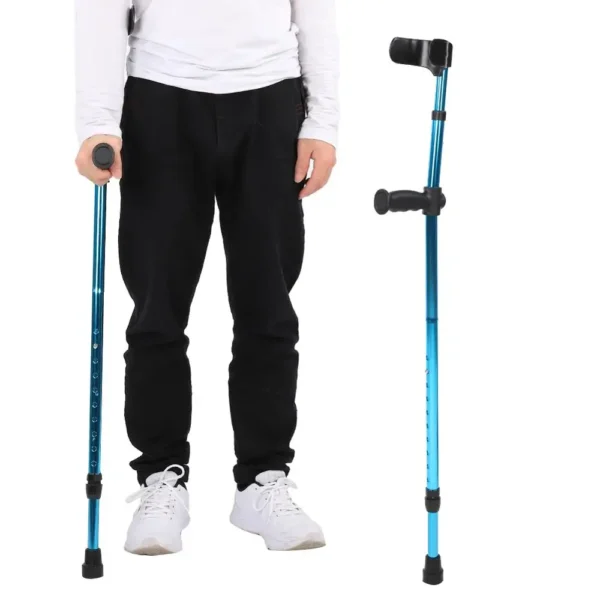Alloy Folding Crutch Adjustable Telescopic Underarm Cane Walking Stick For Elderly Disabled Trekking Multifunction Hiking Canes - Image 2