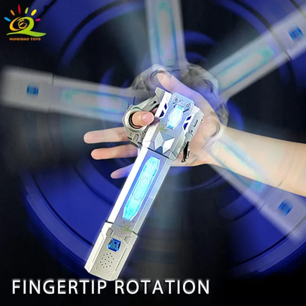 Retractable Lightsaber Finger Rotating Laser Sword Flash Luminous Soundfont Force FX FOC Blaster Cosplay Battle Toy for Children - Image 4