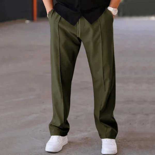 Men's High-Elastic Breathable Casual Pants, Spring and Summer Daily Wear, Sports Shoes, Versatile and Trendyy Items, Simple Texture, a Must-Have for Travel - Image 3