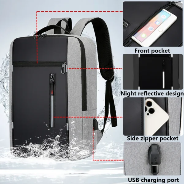 Waterproof Business Backpack Men USB School Backpacks 15.6 Inch Laptop Backpack Large Capacity Bagpacks for Men Back Pack Bags - Image 2