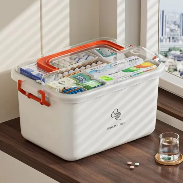 Large Capacity Medicine Box Portable Home First Aid Medical Kit Family Emergency Medicine Box with Multi-layer Drug Storage Case - Image 3