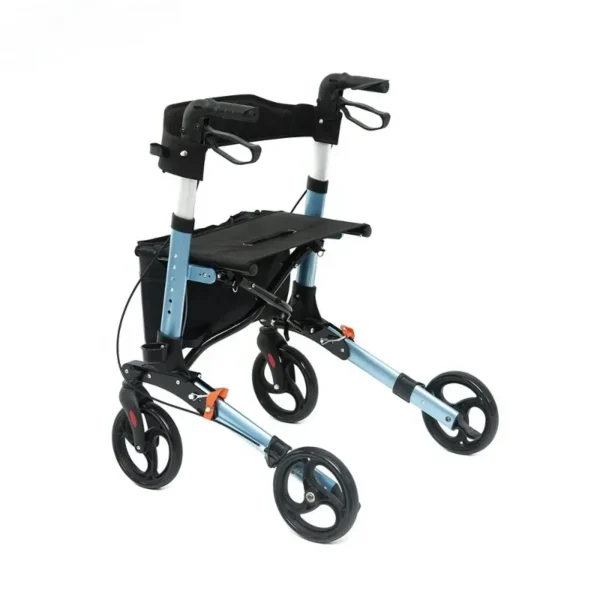 Aluminum Lightweight for Disable Adult Elderly Mobility Outdoor Walking Aids Folding Rollator Walker With Seat - Image 3