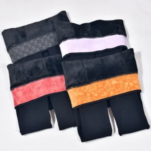 Winter Thickened Fleece Lined Nylon Waist Protector One-Piece Tight Layered Seamless Footwear Warm Base Layer Pants