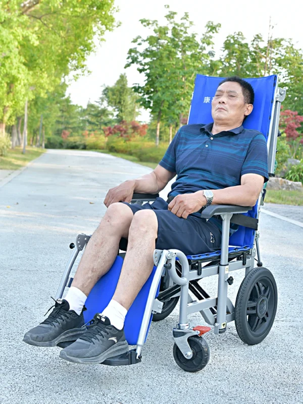 Paralyzed patients folding nursing chair recliner portable disabled nursing bed elderly hospital bed shift wheelchair - Image 3