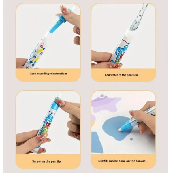 100x80CM Magic Water Drawing Mat Coloring Doodle With Reusable Magic Pens Montessori Painting Board Educational Toys Kids Gifts - Image 5