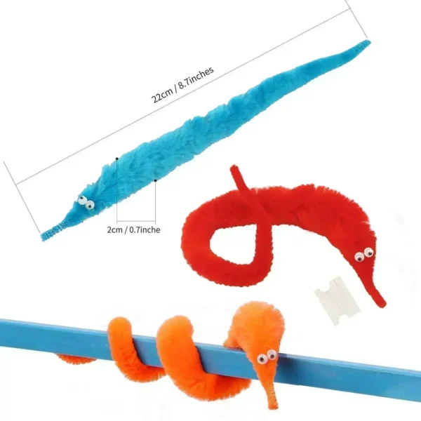1PC Funny Worm Magic Props Toys for Children Kids Beginners Wiggly Twisty Worm with Invisible String Party Favor Games Trick Toy - Image 6