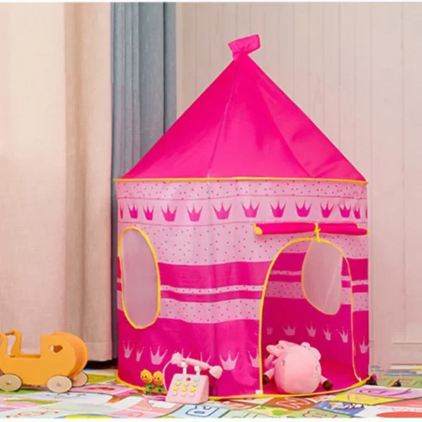 Infant Toddler Folding Tents Portable Castle Kids Pink Blue Play House Camping Toys Birthday Christmas Outdoor Gifts Room Decor - Image 2