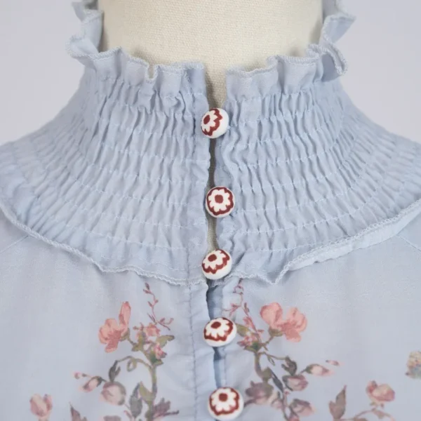 Australian Design Sense Printed High-End Cotton Linen Shirt with Bubble Sleeves Shorts And Belt Women's Fashion Spring Summer - Image 3
