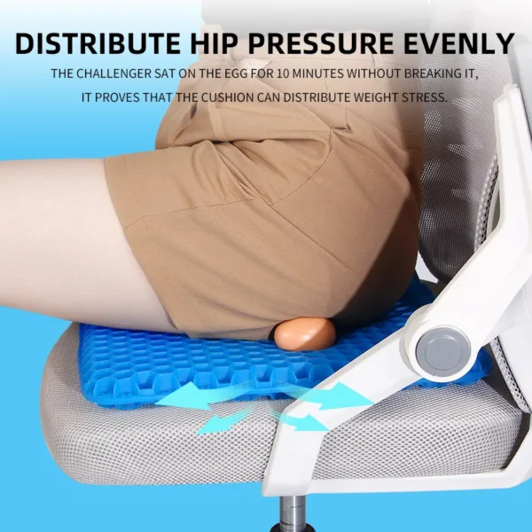Gel Seat Cushion Summer Breathable Honeycomb Design For Pressure Relief Back Tailbone Pain - Home Office Wheelchair Chair Cars - Image 6