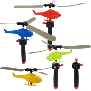Kids Handle Cable Power Helicopter Cable Helicopter Outdoor Bamboo Dragonfly Fun Flying Toys Small Airplane Toy Color Random