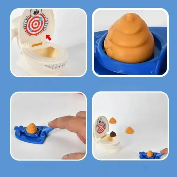 Mini Toilet Anti Stress Toys Two Person Interactive Catapult Toilet Toy Tabletop Game Throw Battle Toy Poops for Kids Adult - Image 2